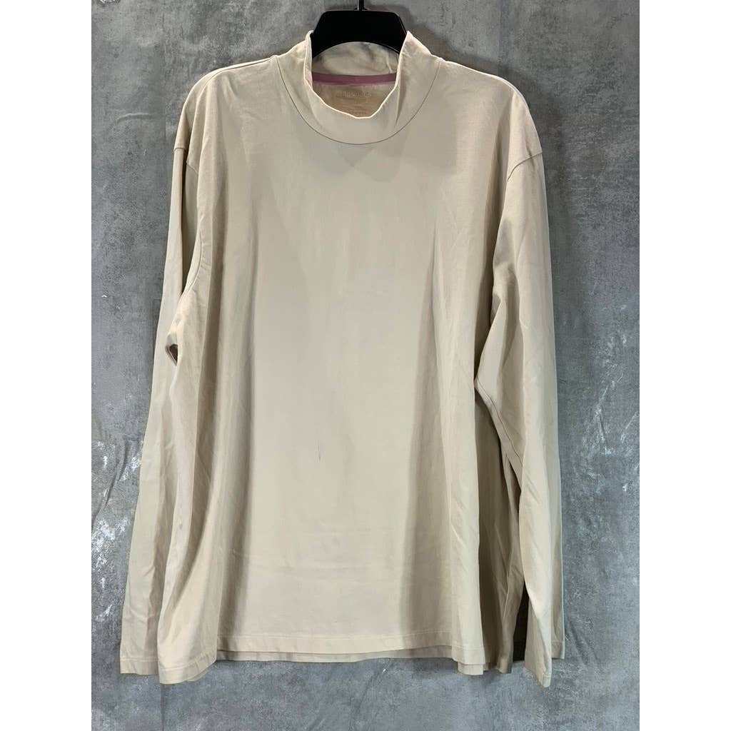BONOBOS Men's Oat Milk Forever Mock Neck Long-Sleeve T-Shirt SZ XL
