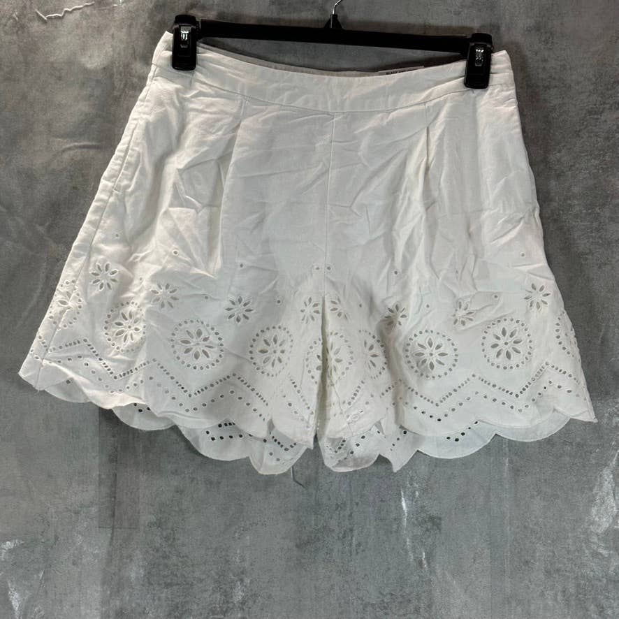 INC INTERNATIONAL CONCEPTS Women's Bright White High-Rise Eyelet Shorts SZ 10