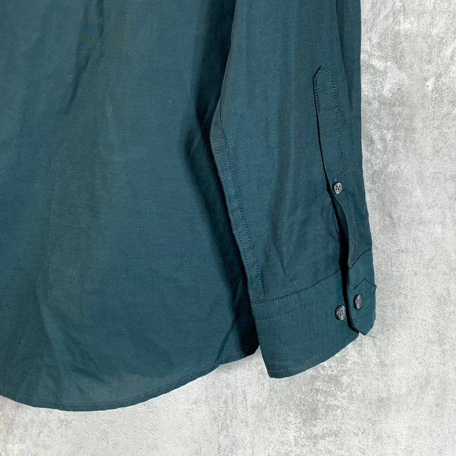 MARC ANTHONY Men's Green Slim-Fit Button-Up Long-Sleeve Shirt SZ L