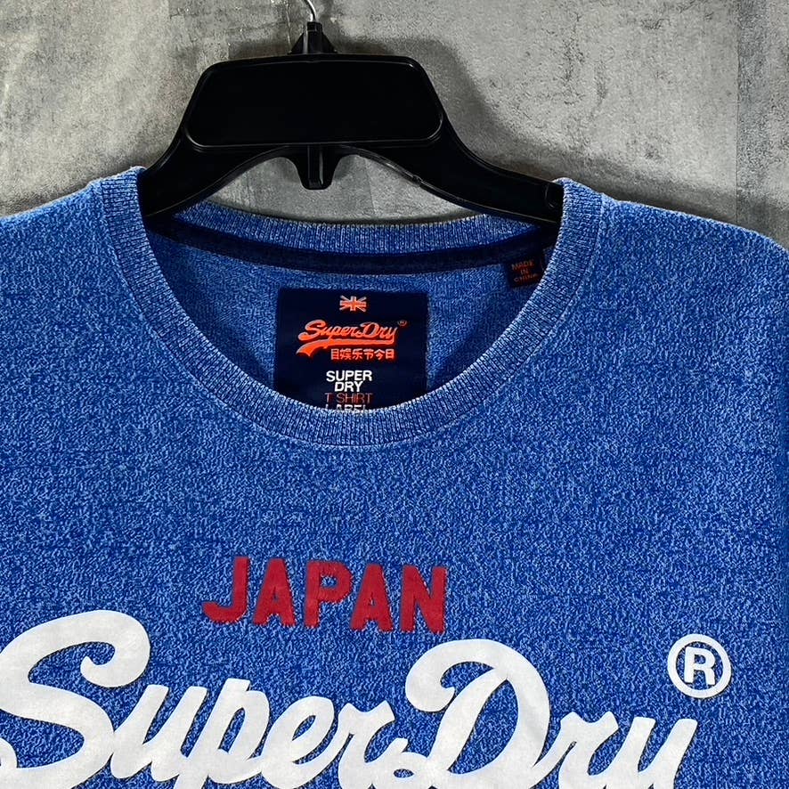 SUPERDRY Vintage Men's Blue Japan Logo Duo Short-Sleeve Crewneck T-Shirt SZ XL