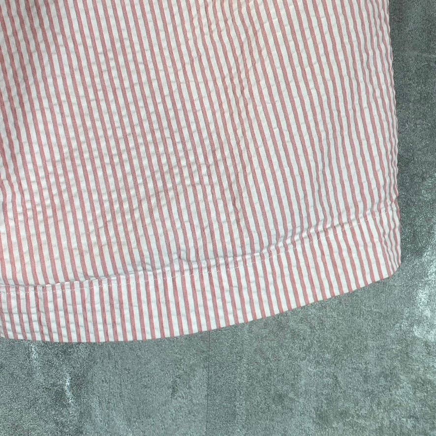 BILLS KHAKIS Men's Red Pinstripe Seersucker Cotton Classic-Fit Parker Short SZ33