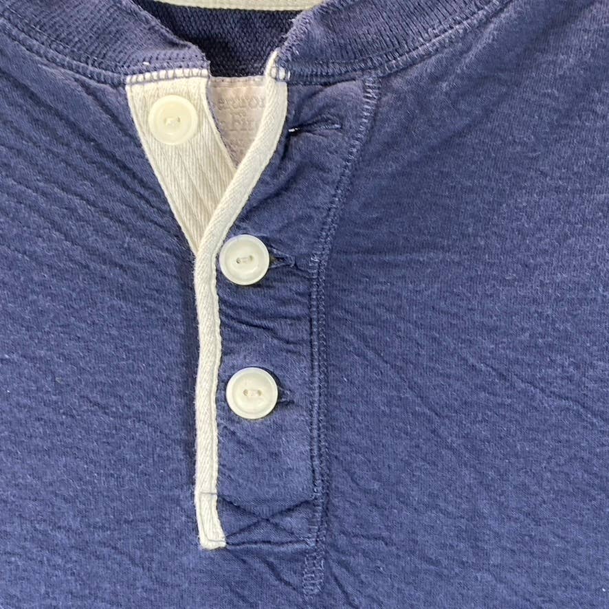 ABERCROMBIE & FITCH Men's Navy Pullover Henley Sweatshirt SZ M