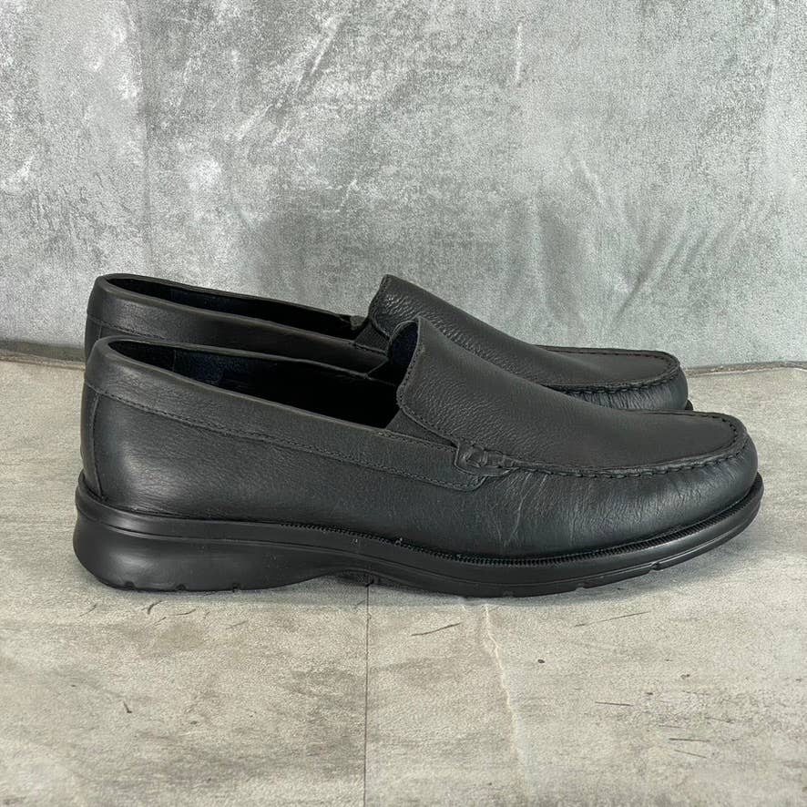ROCKPORT Men's Black Leather Palmer Venetian Slip-On Loafers SZ 12