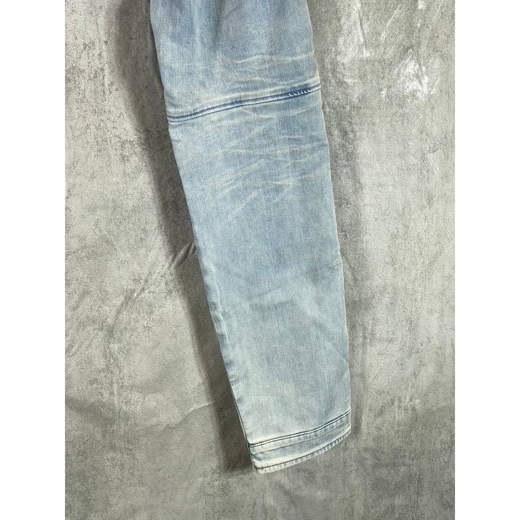 G-STAR RAW Men's Sun Faded Topaz Blue 5620 3D ZIP Knee Skinny Jeans SZ 32X32