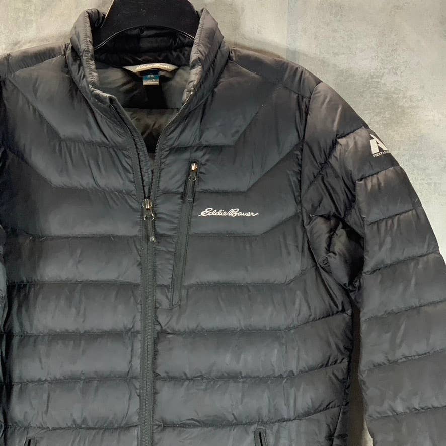 EDDIE BAUER Men's Black First Ascent Downlight Full-Zip Puffer Jacket SZ S