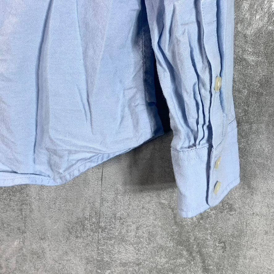 VINEYARD VINES Women's Light Blue Solid Button-Up Long-Sleeve Oxford Shirt SZ 8