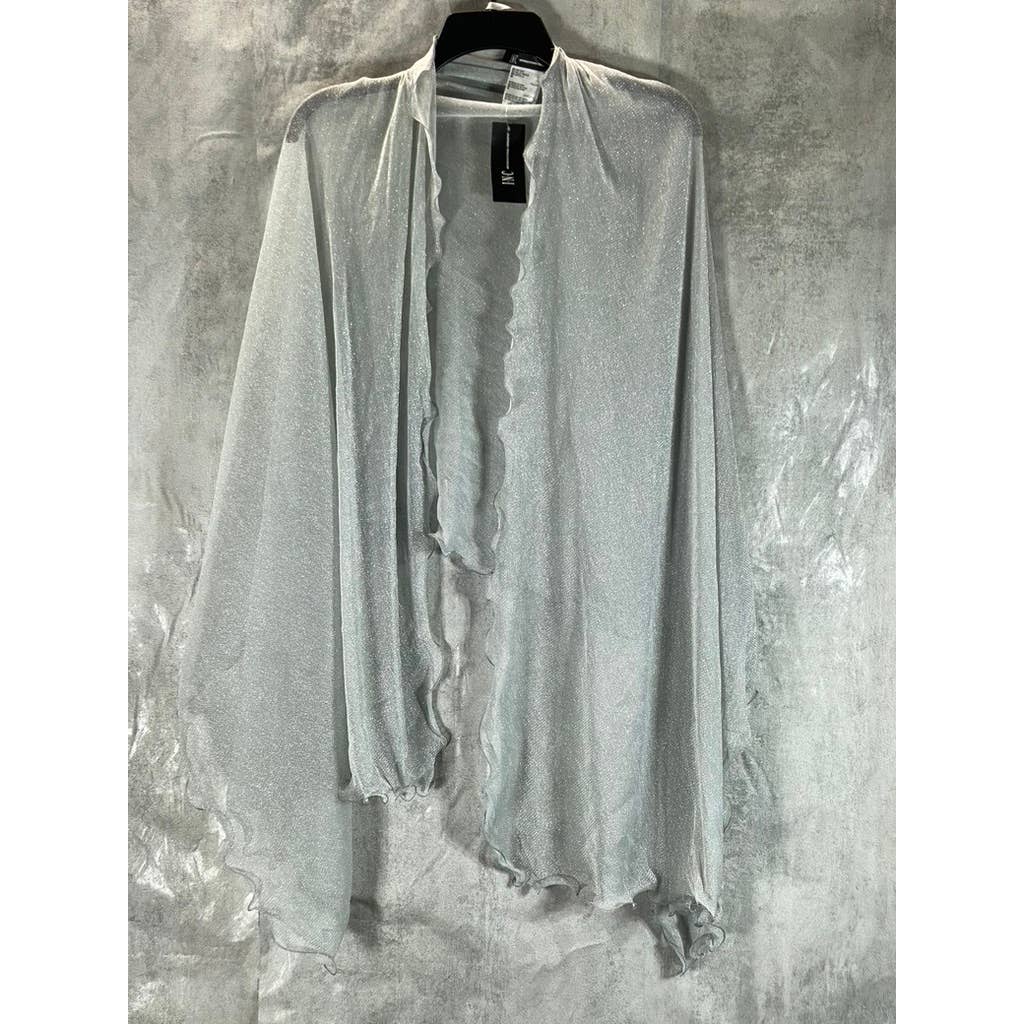 INC INTERNATIONAL CONCEPTS Women's Silver Metallic Ruffle-Edge Evening Wrap
