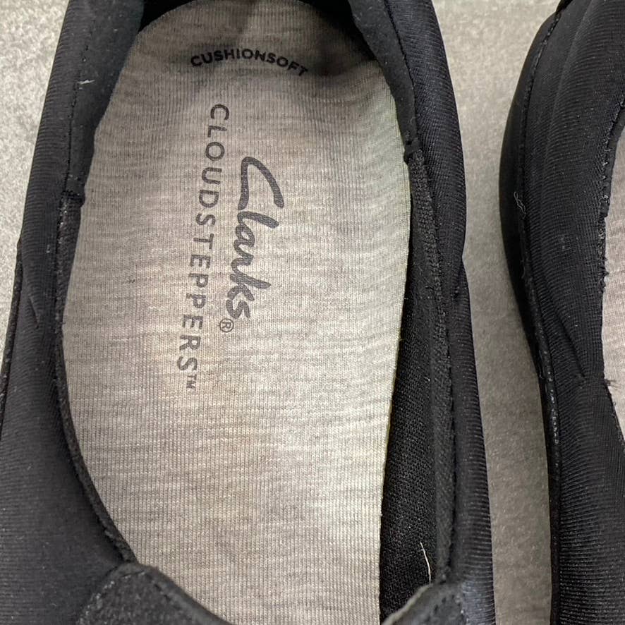 CLARKS Cloudsteppers Women's Wide Black Sillian Paz Slip-On Comfort Shoes SZ6.5W