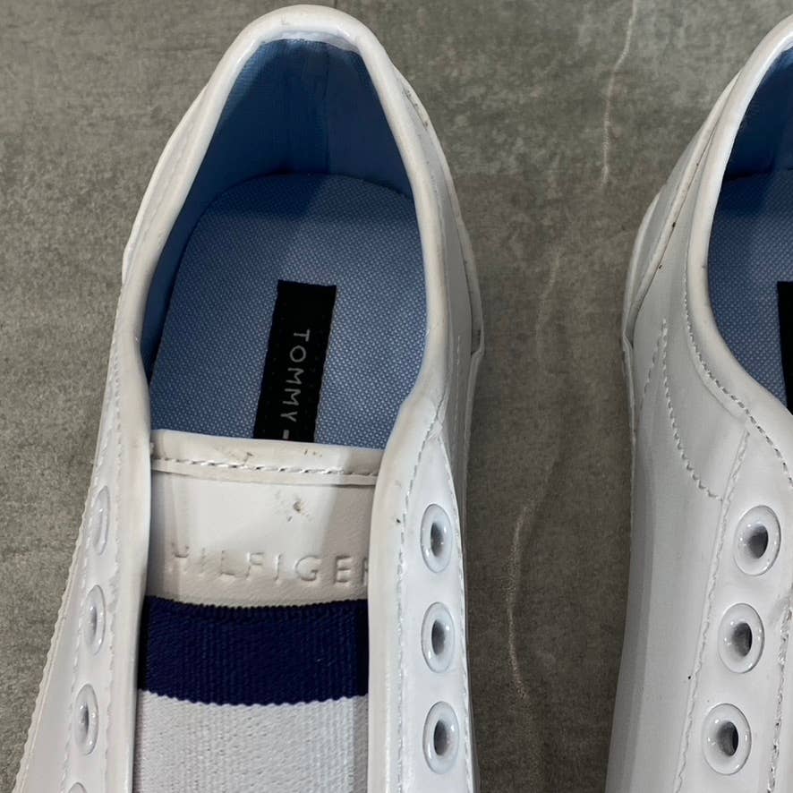 TOMMY HILFIGER Women's White Anni Round-Toe Laceless Slip-On Sneakers SZ 5