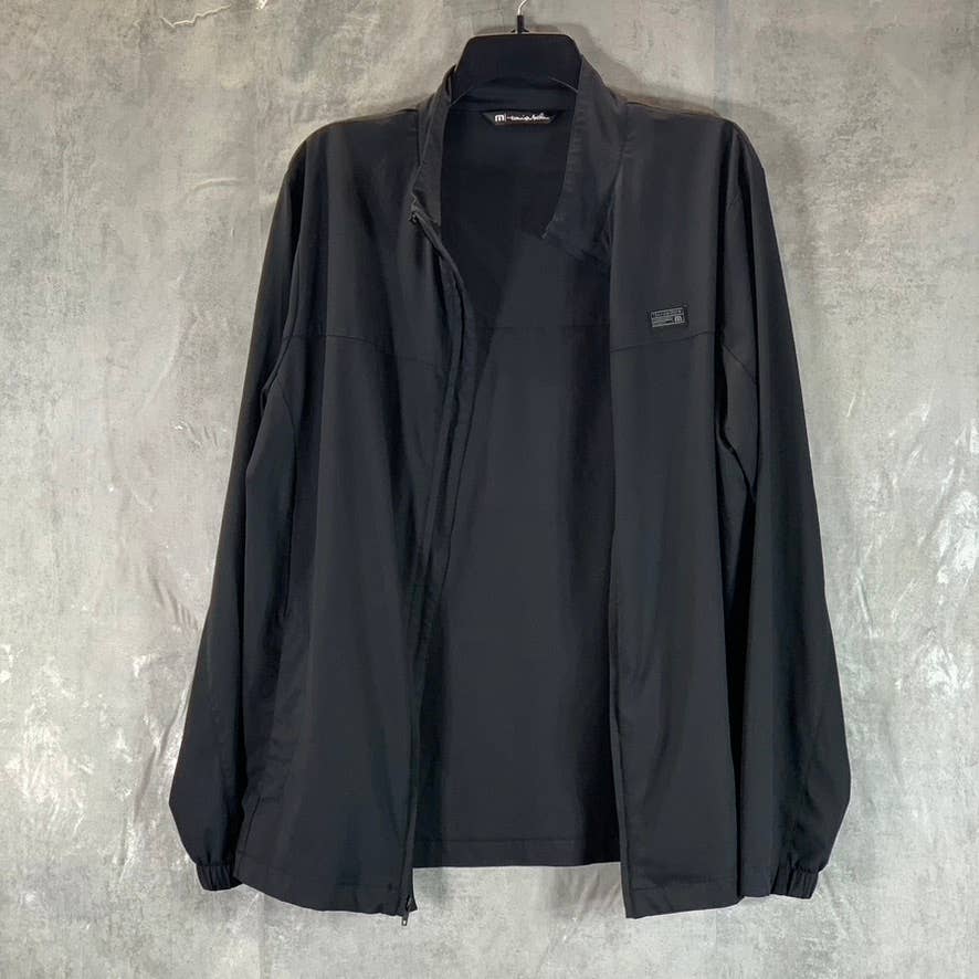 TRAVIS MATHEW Men's Black Crystal Cove 2.0 Full-Zip Jacket SZ M