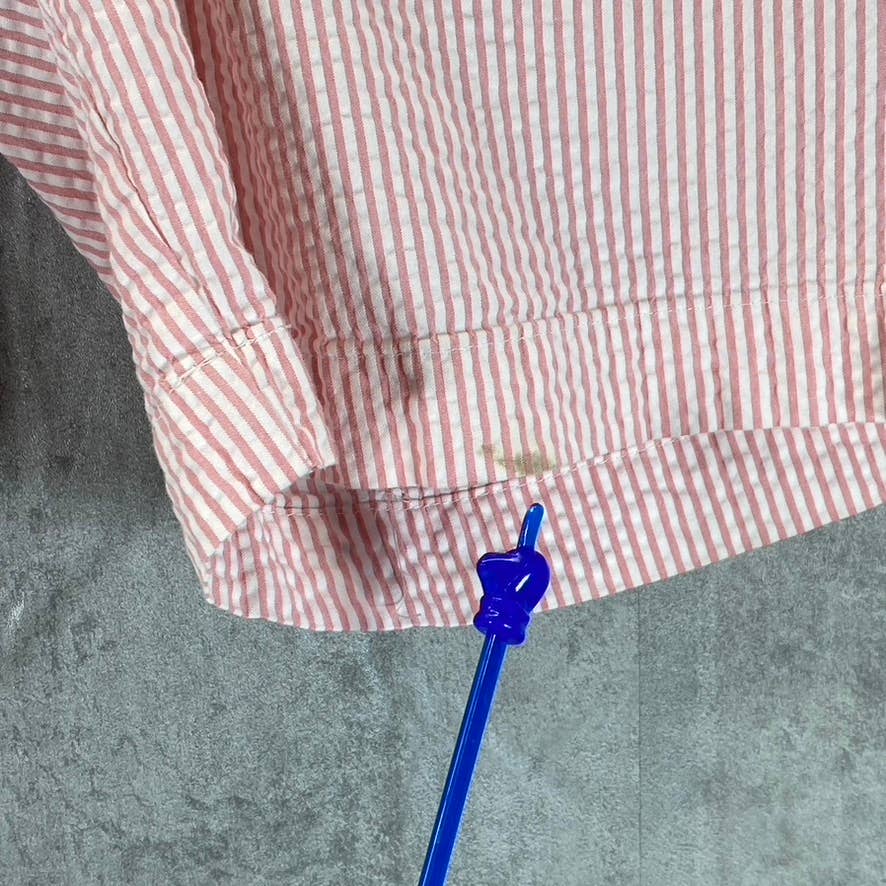BILLS KHAKIS Men's Red Pinstripe Seersucker Cotton Classic-Fit Parker Short SZ33
