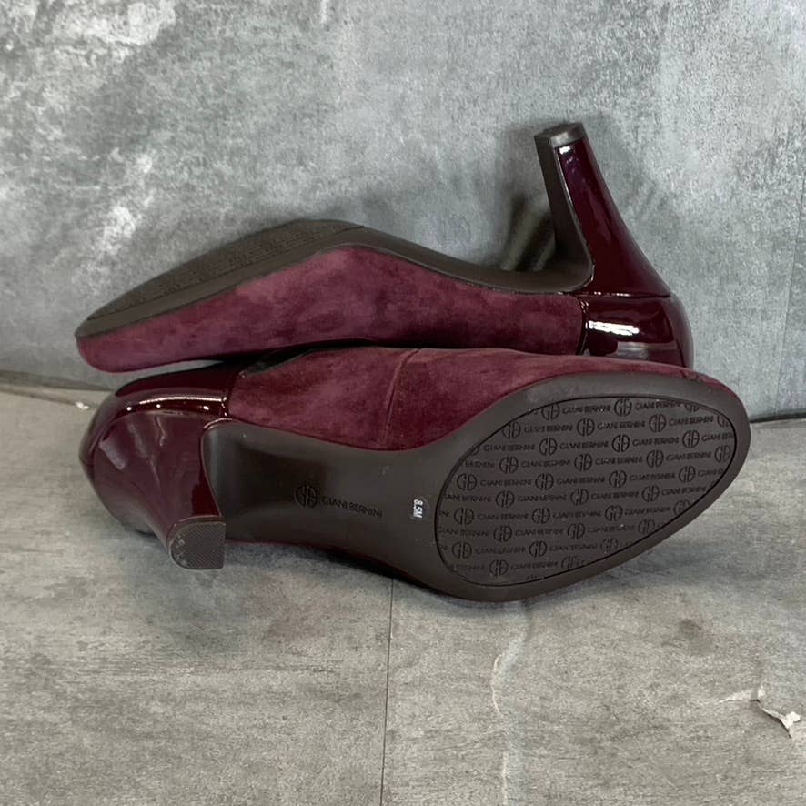 GIANI BERNINI Women's Wine Suede Velmah Memory Foam Mary Jane Pumps SZ 8.5