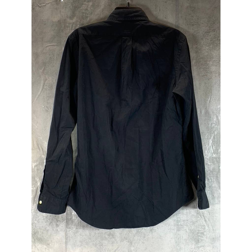 RALPH LAUREN Men's Black Solid Classic-Fit Button-Up Long-Sleeve Shirt SZ S