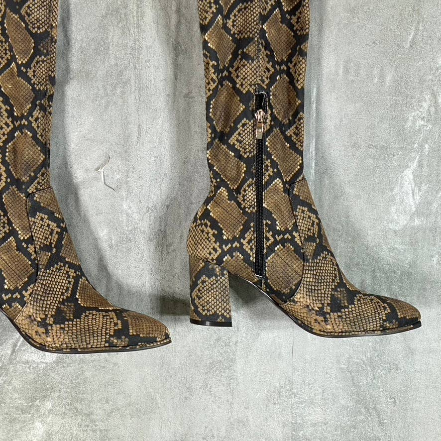 MARC FISHER Women's Snake Multi Luley Almond-Toe Over-The-Knee Boots SZ 10
