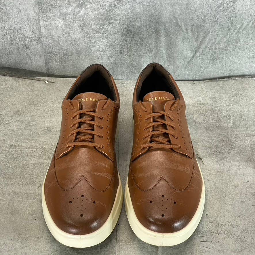 COLE HAAN ZeroGrand Men's British Tan/Ivory Wingtip Lace-Up Oxford Sneakers 13