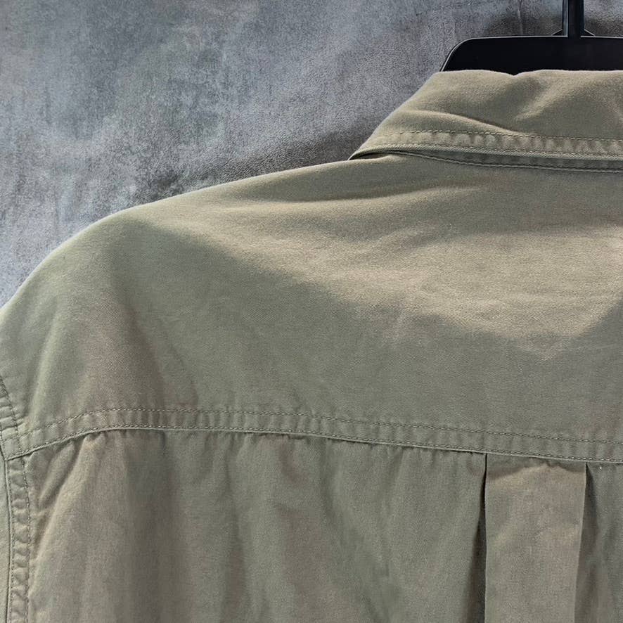 EDDIE BAUER Men's Brown Cotton Short-Sleeve Button-Up Shirt SZ S