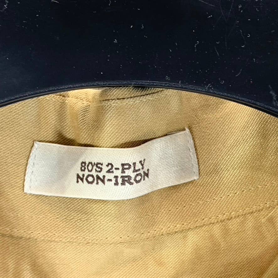 PRONTO UOMO Men's Tan Non-Iron 80's 2-Ply Button-Up Dress Shirt SZ 17 32/33