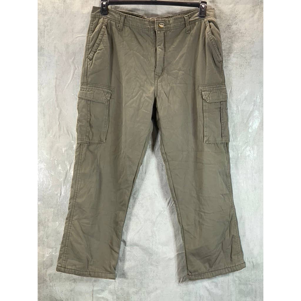 SMITHS WORKWEAR Men's Tan Fleece Lined Canvas Cargo Pants SZ 40X30