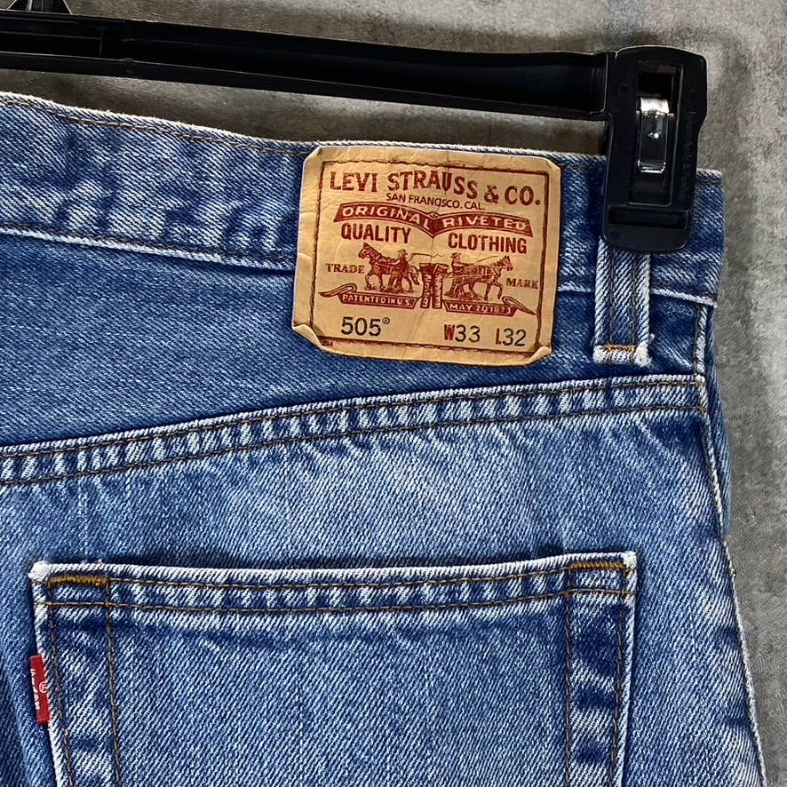 LEVI STRAUSS & CO Men's Medium Wash 505 Regular-Fit Jeans SZ 33X32