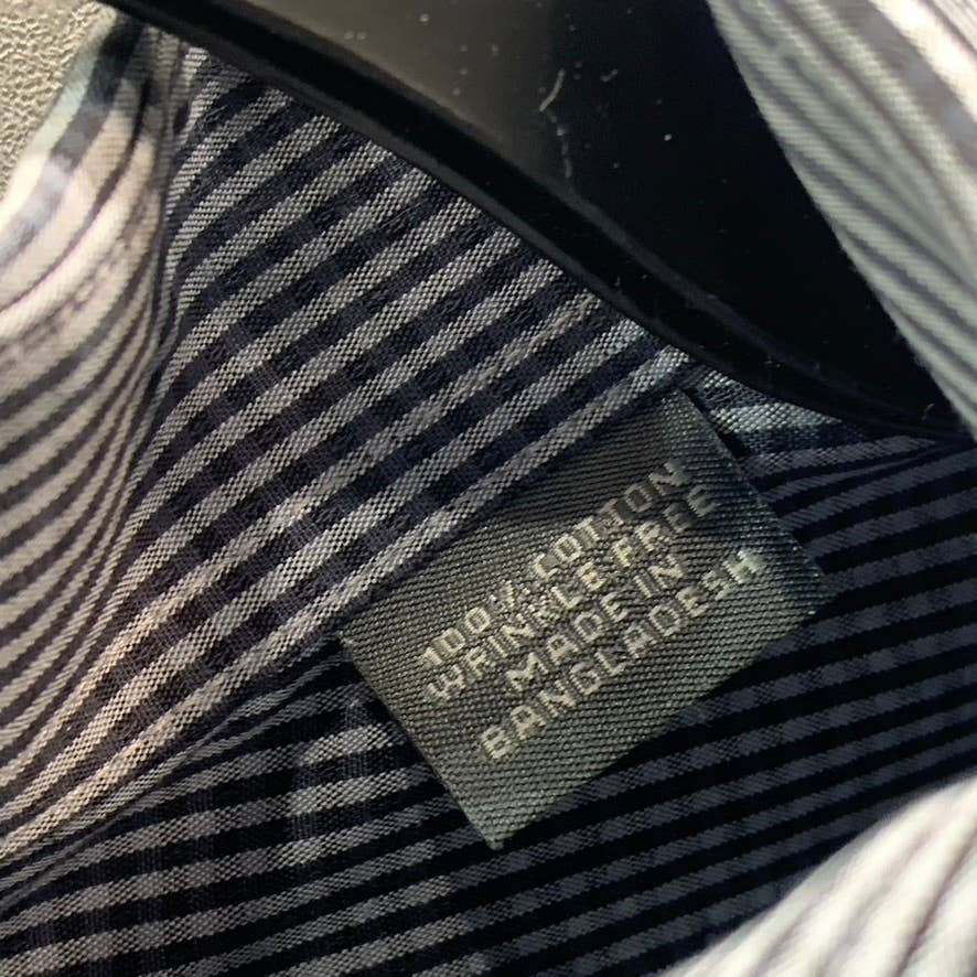 KENNETH COLE REACTION Men's Black Mini Gingham Slim-Fit Dress Shirt SZ 17 32/33