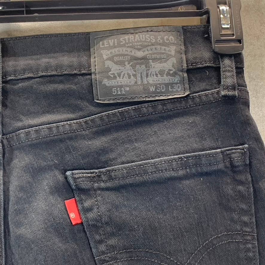 LEVI'S Men's Black 511 Flex Slim-Fit Stretch Jeans SZ 30X30