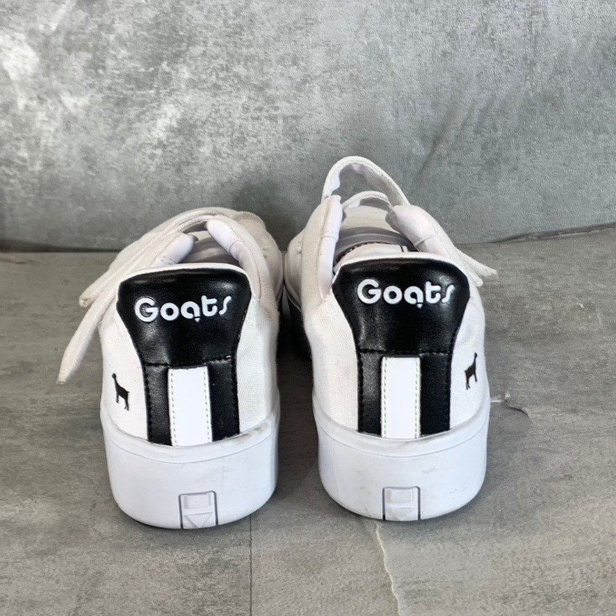 GOATS Women's White Canvas The 305 2-Strap Slip-On Platform Sneakers SZ 10