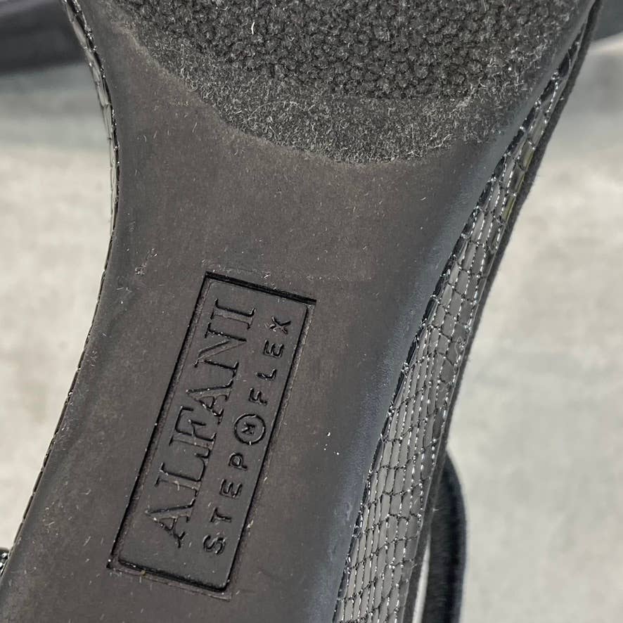 ALFANI Step N' Flex Women's Black Snake Embossed Voyage Wedge Slide Sandals SZ10