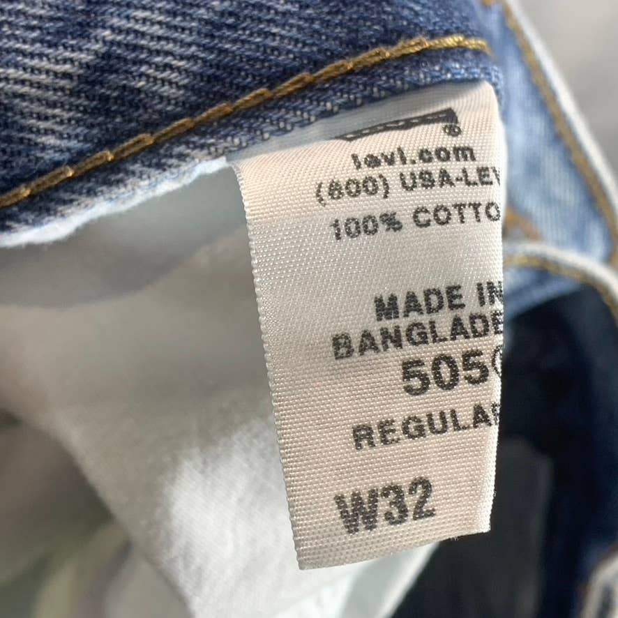LEVI'S Men's Light Wash 505 Regular-Fit Straight-Leg Denim Jeans SZ 32X34