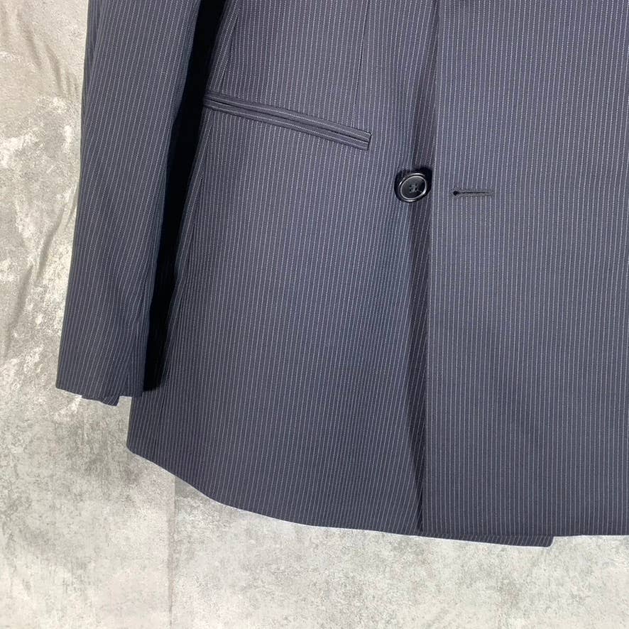 EMPORIO ARMANI Men's Navy Pinstripe Three-Button Double-Breast Blazer SZ 36