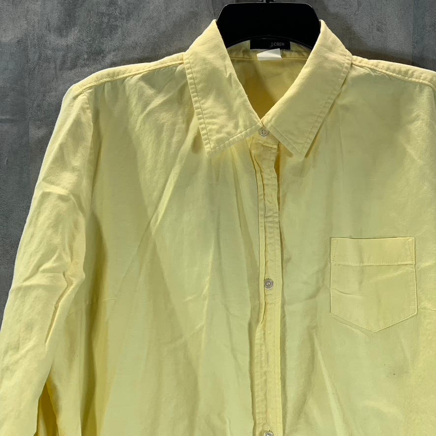 J.CREW Women's Yellow Button-Up Long Sleeve Top SZ XL