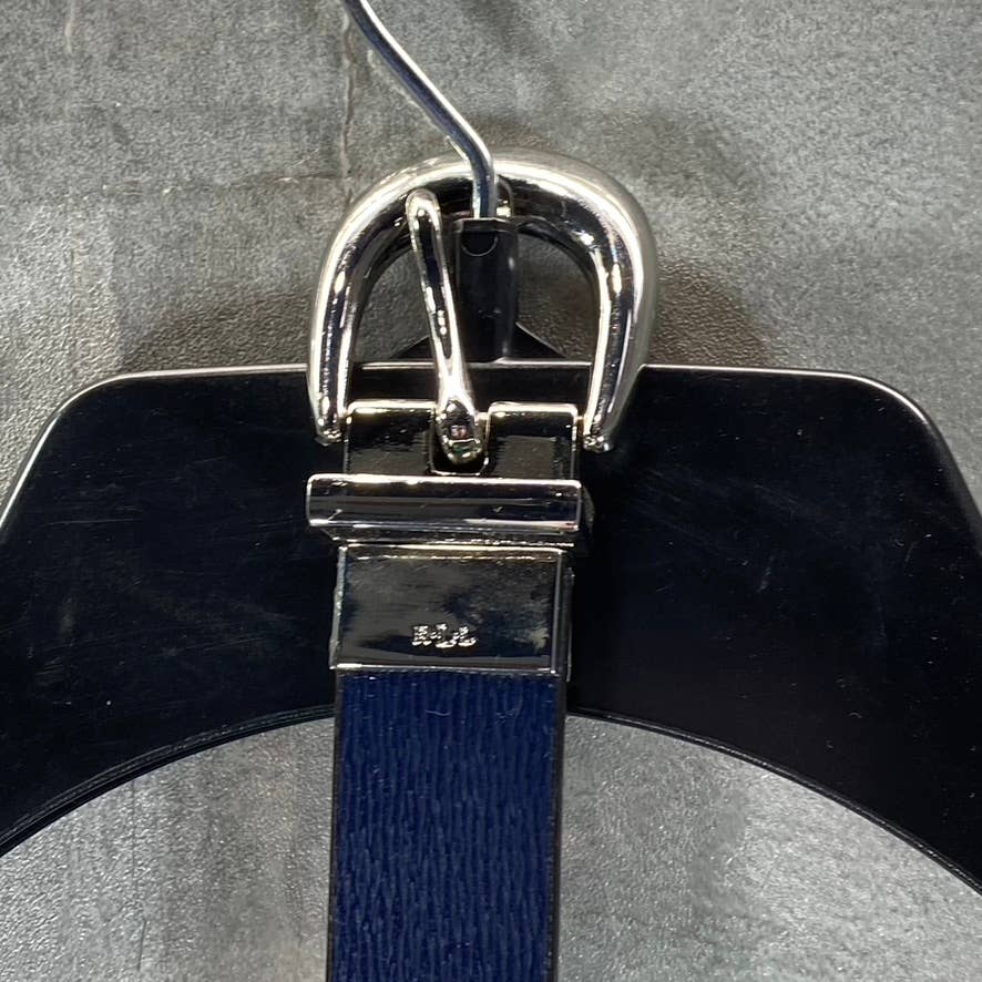 LAUREN RALPH LAUREN Women's Navy/Papay Saffiano To Smooth Reversible Belt SZ M