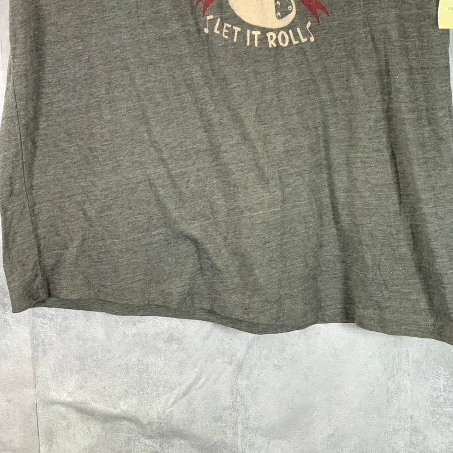 LUCKY BRAND Men's Gray Rock-N-Pocker Graphic Crewneck Short-Sleeve Shirt SZ XL