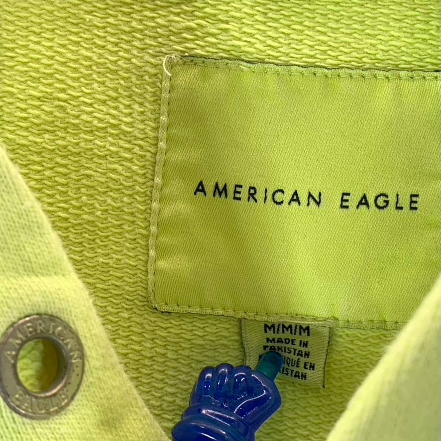 AMERICAN EAGLE Men's Neon Yellow Cotton Logo Pullover Hoodie SZ M