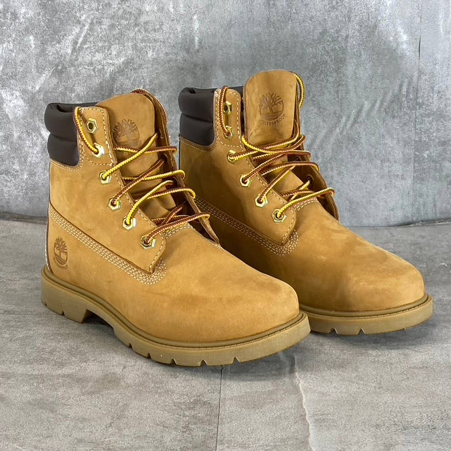 TIMBERLAND Women's Wide Wheat Nubuck Linden Woods 6" Waterproof Boots SZ 5.5W