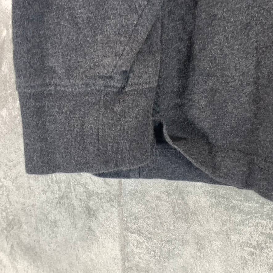 LANDS' END Men's Dark Charcoal Heather Super-T Turtleneck T-Shirt SZ L