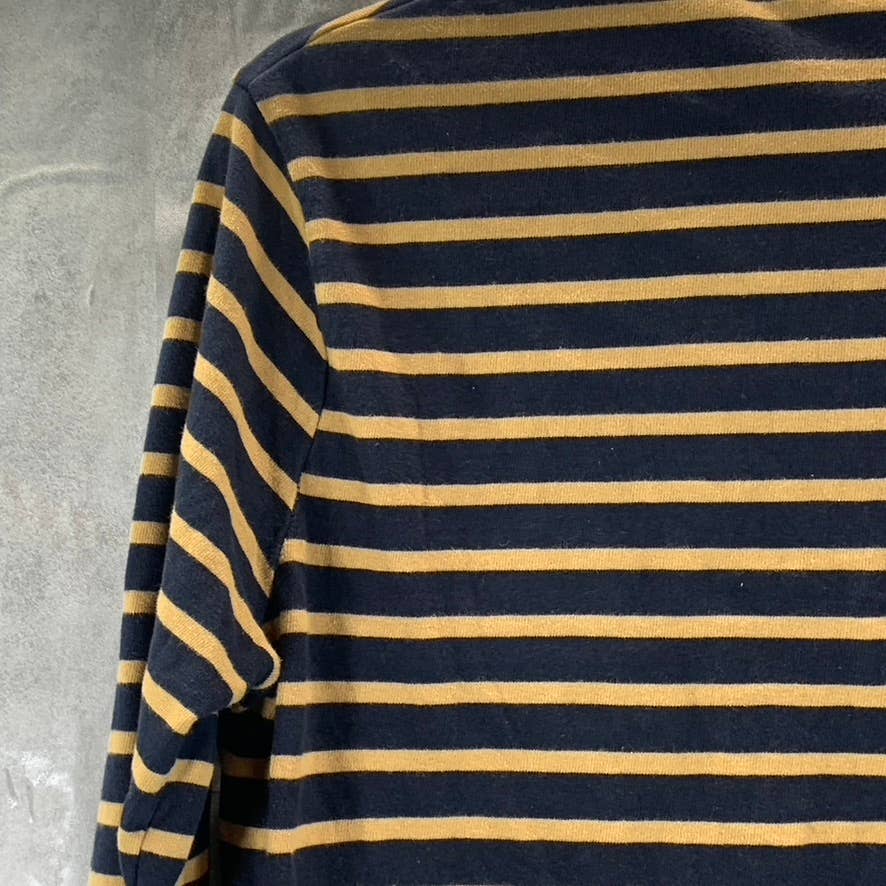 ZARA Men's Yellow/Navy Crewneck Long-Sleeve Pullover Shirt SZ M