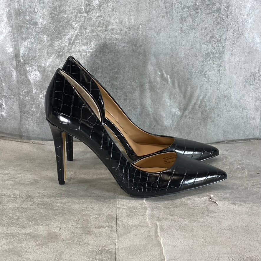 INC INTERNATIONAL CONCEPTS Women's Black Croc Pointed-Toe D'Orsay Pumps SZ 10