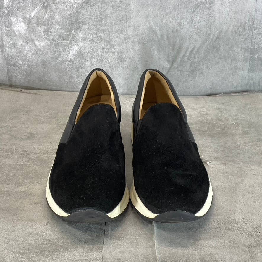 NATURALIZER Women's Black Suede-Leather Selah Slip-On Sneakers SZ 9.5