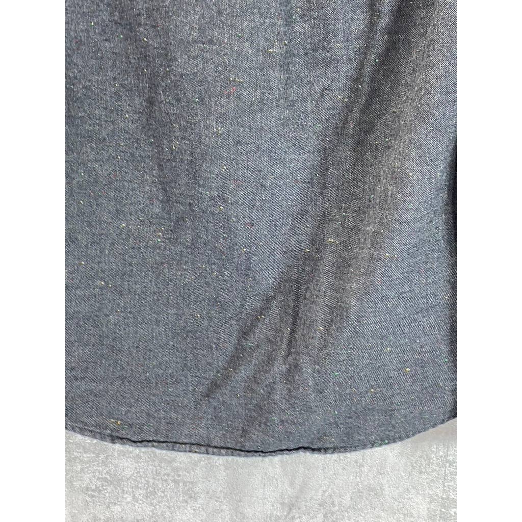 ABERCROMBIE & FITCH Men's Charcoal Muscle Button-Up Long-Sleeve Shirt SZ S