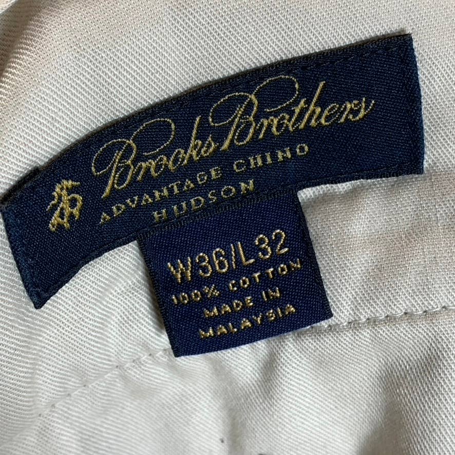 BROOKS BROTHERS Men's Khaki Hudson Fit Stretch Advantage Chino Pants SZ 36X32