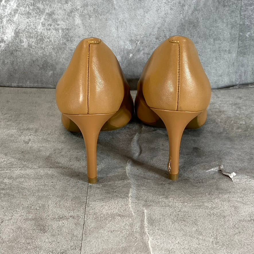 ALFANI Women's Step N' Flex Caramel Leather Jeules Pointed-Toe Slip-On Pumps SZ7