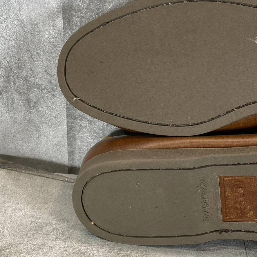 TOMMY HILFIGER Men's Tan Brazen Slip-On Moc-Toe Boat Shoe SZ 10.5