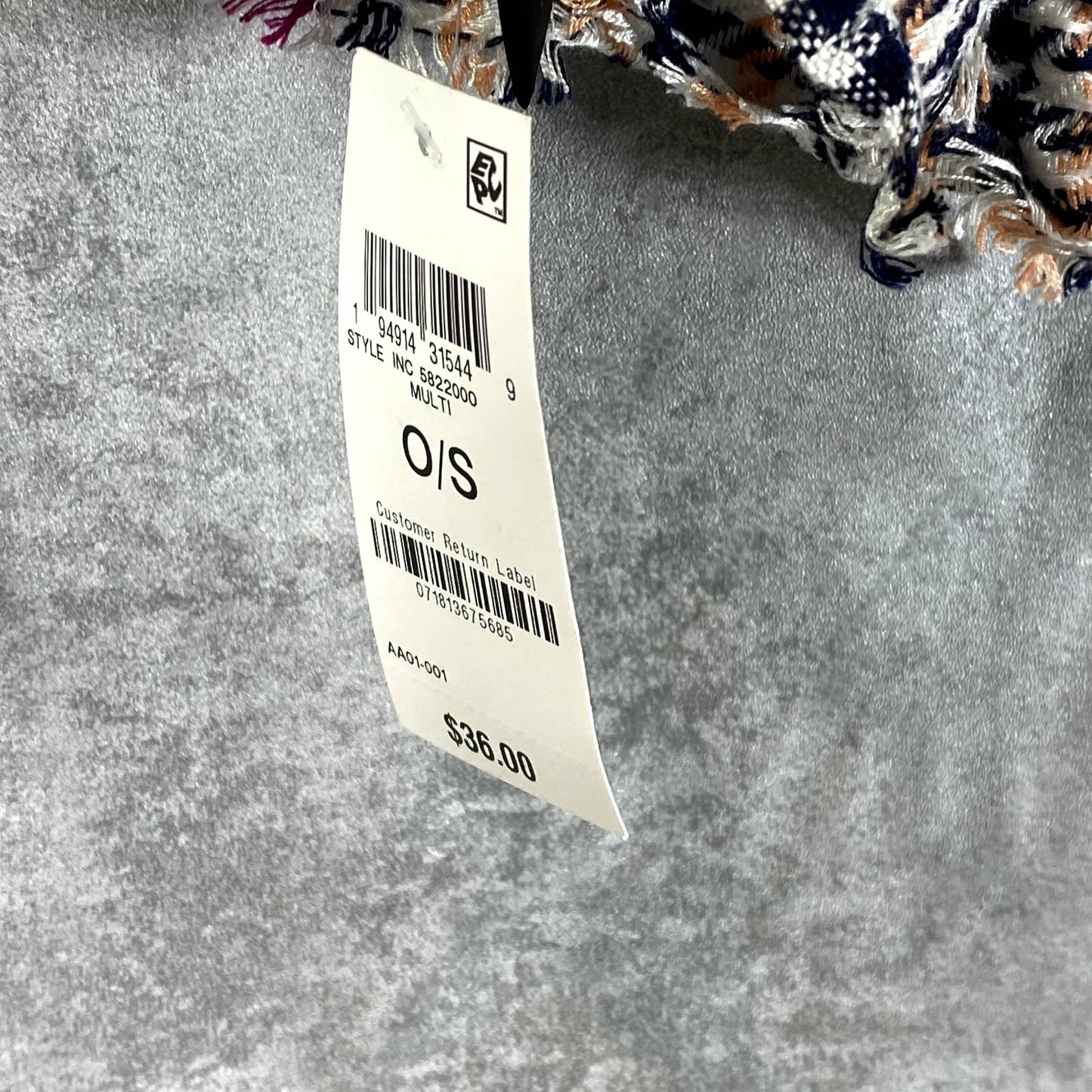 INC INTERNATIONAL CONCEPTS Women's Tan Multi Houndstooth Twill Scarf SZ OS