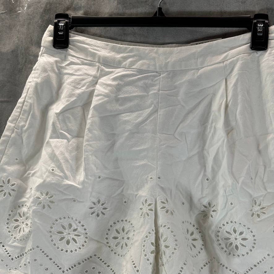 INC INTERNATIONAL CONCEPTS Women's Bright White High-Rise Eyelet Shorts SZ 10