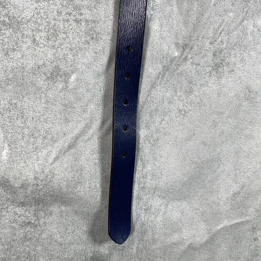 LAUREN RALPH LAUREN Women's Navy/Papay Saffiano To Smooth Reversible Belt SZ M