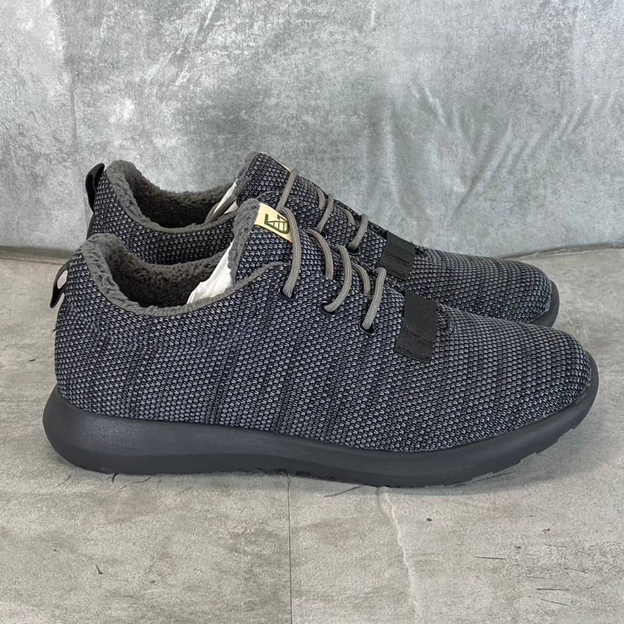 HYBRID GREEN LABEL Men's Black Knit Cloud Low-Top Lace-Up Sneakers SZ 10
