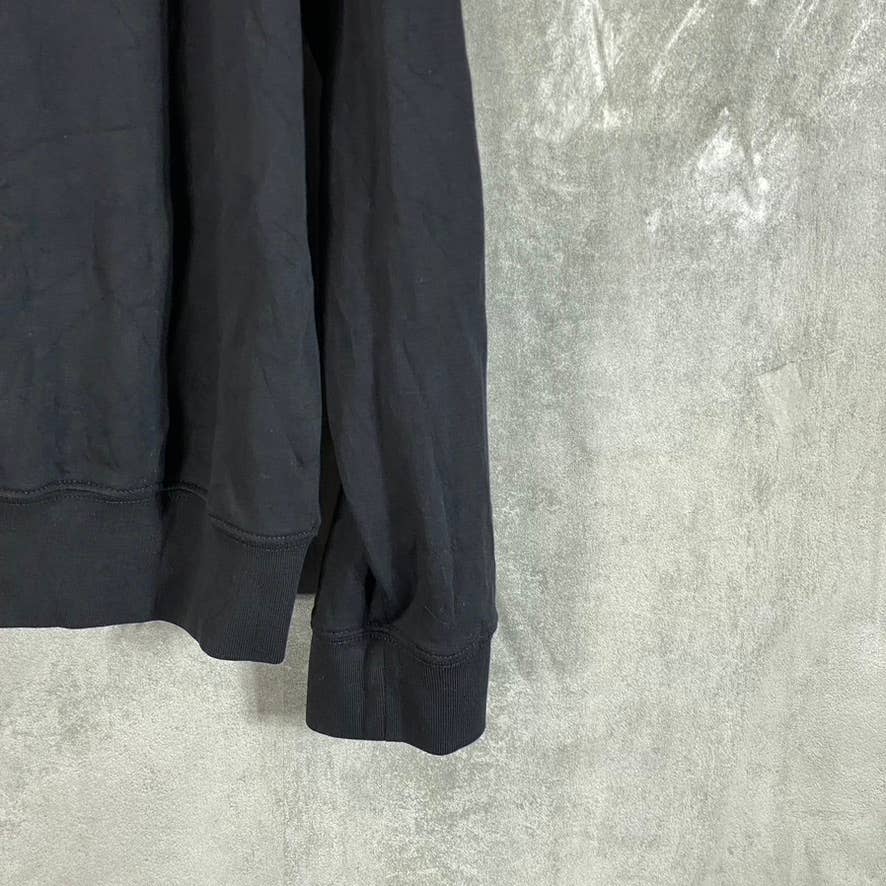 LANDS' END Men's Black Traditional-Fit Long-Sleeve Polo Shirt SZ L