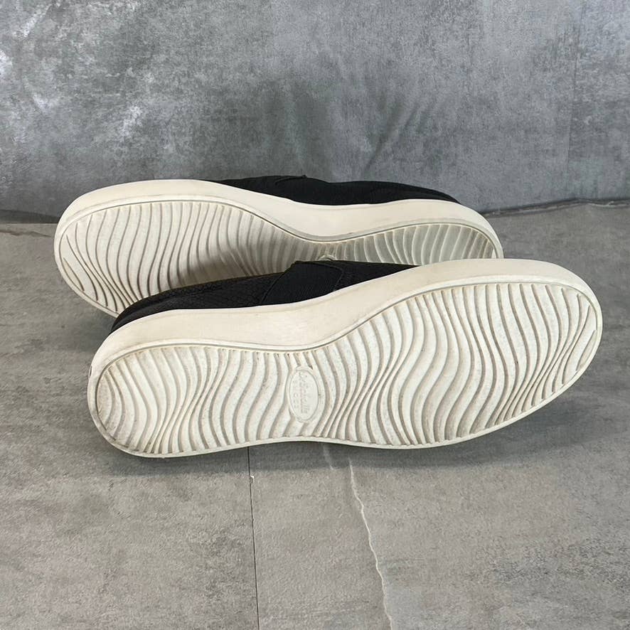 DR. SCHOLL'S Women's Black Snake Faux Leather Wander Up Slip-On Sneakers SZ 7.5