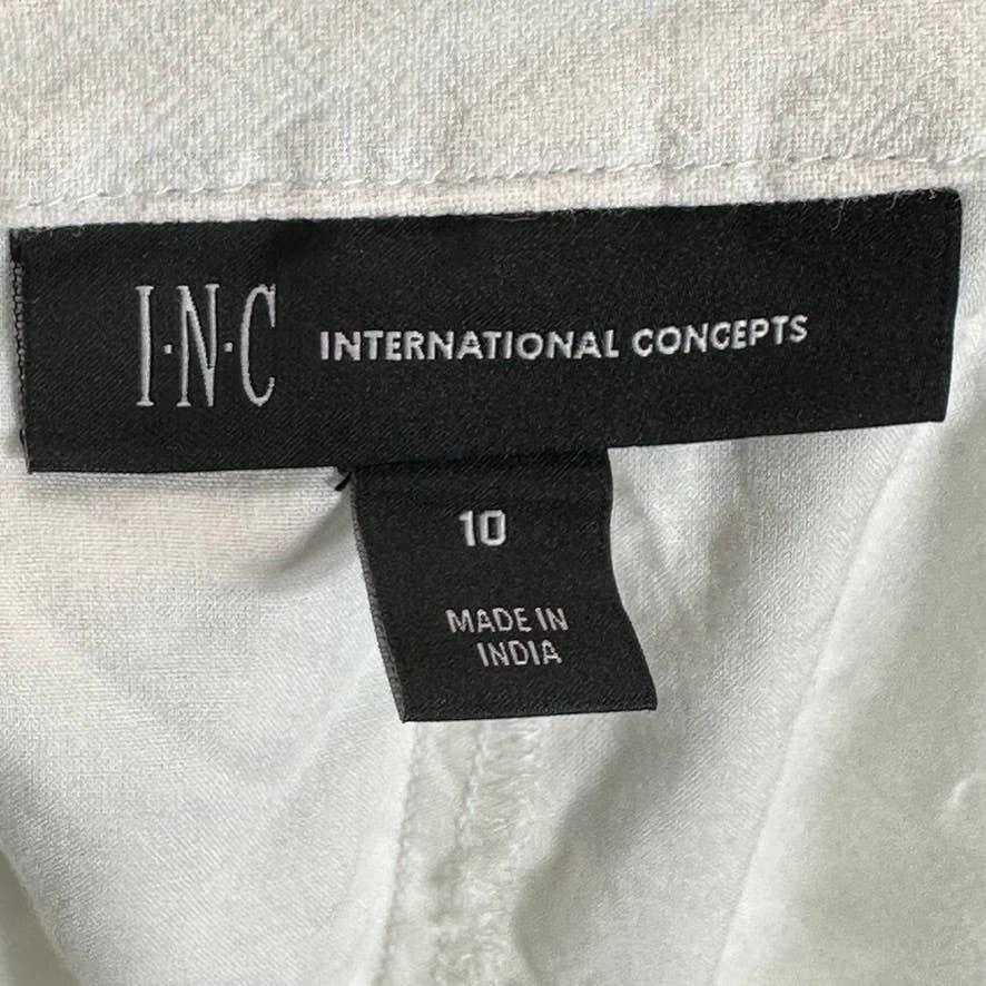 INC INTERNATIONAL CONCEPTS Women's Bright White High-Rise Eyelet Shorts SZ 10
