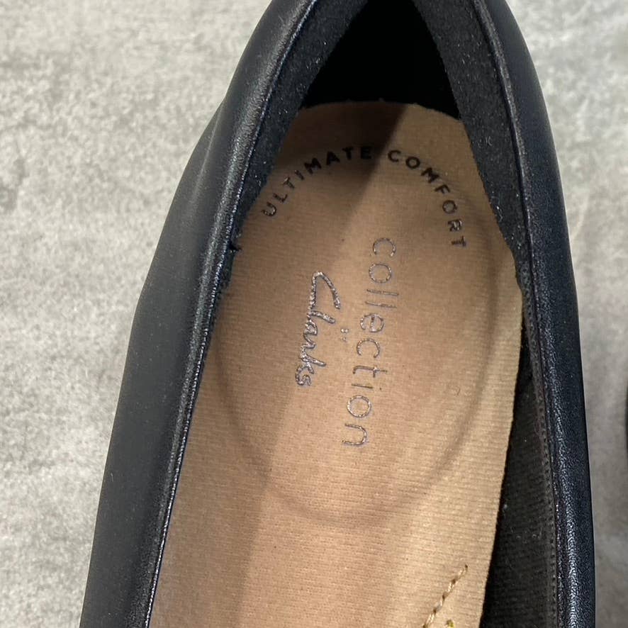 CLARKS COLLECTION Women's Black Combo Marilyn Sara Block-Heel Pumps SZ 5.5